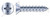 #8 X 4" Self-Tapping Sheet Metal Screws, Type "A", Flat Phillips Drive, Steel, Zinc Plated and Baked