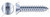#6 X 3/8" Self-Tapping Sheet Metal Screws, Type "AB", Flat Square Drive, Steel, Zinc Plated and Baked