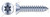 #5 X 5/8" Self-Tapping Sheet Metal Screws, Type "AB", Flat Head 6Lobe Torx(r) Drive, Steel, Zinc Plated and Baked