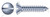 #8 X 1" Self-Tapping Sheet Metal Screws, Type "AB", Oval Slot Drive, Steel, Zinc Plated and Baked