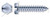 #14 X 1/2" Self-Tapping Sheet Metal Screws, Type "AB", Hex Indented Slotted, Steel, Zinc Plated and Baked
