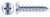 #6 X 3/8" Self-Tapping Sheet Metal Screws, Type "A", Flat Undercut Phillips Drive, Steel, Zinc Plated and Baked