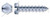 #14 X 3/4" Self-Tapping Sheet Metal Screws, Type "A", Hex Indented Slotted, Steel, Zinc Plated and Baked