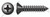 #6 X 1/2" Self-Tapping Sheet Metal Screws, Type "AB", Oval Phillips Drive, Steel, Black Zinc and Baked