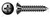 #6 X 3/8" Self-Tapping Sheet Metal Screws, Type "AB", Oval Phillips Drive, Steel, Black Oxide