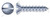#8 X 1" Self-Tapping Sheet Metal Screws, Type "A", Oval Slot Drive, Steel, Zinc Plated and Baked