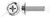 #2-56 X 3/8" Square Cone SEMS Washer Machine Screws, Pan Phillips Drive, Stainless Steel, Washer Material 410 Stainless Steel