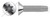 5/16"-18 X 1-3/4" Thread Cutting Screws, Type "F", Flat Head 6Lobe Torx(r) Drive, Stainless Steel