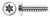 #6-19 X 5/16" Trilobe Thread Rolling Screws for Plastics, Pan 6Lobe Torx(r) Drive, 48-2 Double-Lead Thread, 18-8 Stainless Steel, Passivated and Waxed