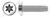 1/4"-20 X 2-1/2" Thread Cutting Screws, Type "F", Pan 6Lobe Torx(r) Drive, Stainless Steel