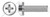 #6-32 X 1/4" External Tooth Washer SEMS Machine Screws, Pan Phillips Drive, 410 Stainless Steel