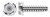 #8-16 X 5/8" Trilobe Thread Rolling Screws for Plastics, Hex Indented Washer Head, 48-2 Double-Lead Thread, 18-8 Stainless Steel, Passivated and Waxed