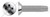 #10-24 X 1" Thread Cutting Screws, Type "F", Flat Undercut Phillips Drive, Stainless Steel