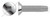 #10-24 X 3/4" Thread-Cutting Screws, Type "F", Flat Undercut Square Drive, 300 Series Stainless Steel