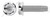 1/4"-20 X 1-1/4" Thread Cutting Screws, Type "F", Hex Slotted Indented Washer Head, Stainless Steel