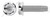 #4-40 X 1/2" Thread Cutting Screws, Type "F", Hex Slotted Indented Washer Head, Stainless Steel