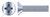 #4-40 X 1/4" Machine Screws, Flat Pozidriv Alternative Drive, 82 Degree Countersink, Full Thread, Steel, Zinc Plated