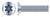 1/4"-20 X 3/8" Machine Screws, Flat Head 6Lobe Torx(r) Drive, 100 Degree Countersink, Steel, Zinc Plated