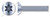 #8-32 X 1/4" Machine Screws, Flat Undercut 6Lobe Torx(r) Drive, Steel, Zinc Plated