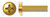 #8-32 X 1-3/4" Machine Screws, Pan Phillips Drive, Full Thread, Steel, Yellow Zinc