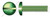 #10-24 X 3/8" Machine Screws, Grounding Screws, Pan Slot Drive, Full Thread, Steel, Green Zinc