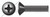 #10-32 X 1/2" Machine Screws, Oval Phillips Drive, 82 Degree Countersink, Full Thread, Steel, Black Zinc