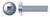 #10-32 X 1/4" Machine Screws, Pan Square Drive, Full Thread, Steel, Zinc Plated