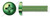 #10-32 X 3/8" Machine Screws, Grounding Screws, Pan Phillips Drive, Full Thread, Steel, Green Zinc