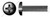 #10-24 X 1-1/4" Machine Screws, Pan Phillips Drive, Full Thread, Steel, Black Oxide