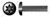 #2-56 X 3/16" Machine Screws, Pan 6Lobe Torx(r) Drive, Steel, Black Oxide