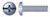 #10-24 X 3" Machine Screws, Pan Head Phillips/Slot Combo Drive, Full Thread, Steel, Zinc Plated