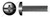 #8-32 X 1/2" Machine Screws, Pan Head Phillips/Slot Combo Drive, Full Thread, Steel, Black Oxide