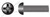 #10-32 X 3/8" Machine Screws, Round Phillips Drive, Full Thread, Steel, Black Zinc