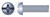 #12-24 X 1" Machine Screws, Round Phillips/Slot Combo Drive, Full Thread, Steel, Zinc Plated