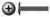 #4-40 X 3/16" Machine Screws, Truss Phillips Drive, Full Thread, Steel, Black Zinc