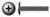 #8-32 X 1/2" Machine Screws, Truss Phillips Drive, Full Thread, Steel, Black Zinc