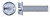 #10-24 X 3/8" Machine Screws, Hex Indented Washer, Slotted, Full Thread, Steel, Zinc Plated