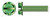 #10-32 X 3/16" Machine Screws, Grounding Screws, Hex Indented Washer, Slotted, Full Thread, Steel, Green Zinc