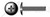 #10-32 X 1/4" Machine Screws, Truss Phillips Drive, Full Thread, Steel, Black Oxide
