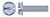 #8-32 X 3/4" Machine Screws, Hex Indented Washer, Slotted, Full Thread, Steel, Zinc Plated