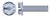 #6-32 X 3" Machine Screws, Hex Indented Washer, Slotted, Full Thread, Steel, Zinc Plated