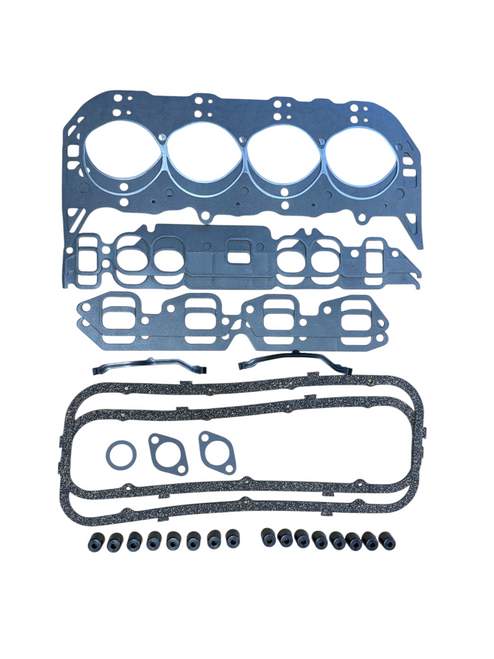 7.4L, 454 CID Mercruiser, Volvo Penta, GM Marine Cylinder Head Gasket Kit. Replaces Oval Port Engines. For years 1973-1990. 7.4L, 454 CID Mercruiser, Volvo Penta, GM Marine Cylinder Head Gasket Kit. Replaces Oval Port Engines. For years 1973-1990.
