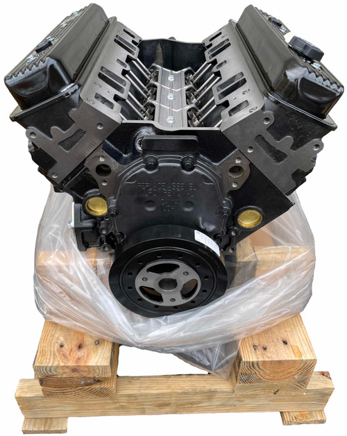 New 5.7L Vortec Marine Base Engine. Front view.