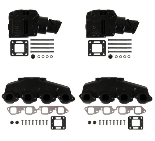 Mercruiser V8, BBC (7.4L, 8.2L) "Wet Joint" Exhaust Kit. Years 1986-current.