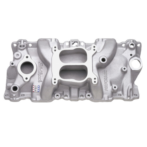 Edelbrock 2104 Pre-Vortec 4BBL, 5.0L, 5.7L, 6.2L SBC 12-bolt Marine Intake Manifold. 1987-1995.