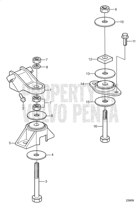 Volvo Penta Front Motor Mount Kit. Replaces Volvo Penta #3853805, 21740808, ...