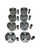 Piston Kit (set of 8) - For 5.7L, 350 CID LX Engines. Years 1997-2015. Replaces Mercruiser 8M0040555, Volvo Penta 3853340