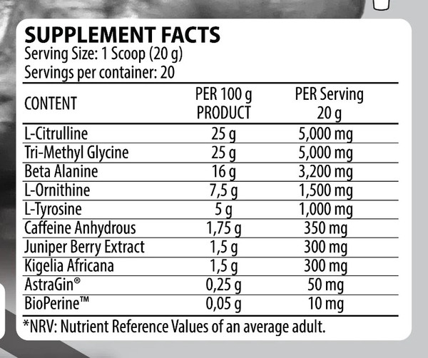 DY NUTRITION NOX PUMP PREWORKOUT