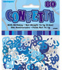 80th Birthday Blue Glitz Foil Confetti