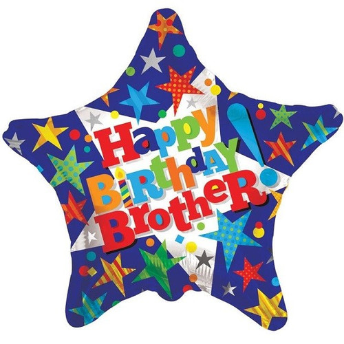 Happy Birthday Brother 18 Inch Foil Balloon
